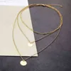 Mode guldfärg multi lager kedja halsband för kvinnor känsliga paljetter långa hängsmycke halsband 2019 bohemiska smycken grossist G1206