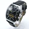 Genève tourbillon ceinture en cuir automatique mécanique hommes montres squelette creux hommes designer montre livraison gratuite hommes montre-bracelet cadeaux