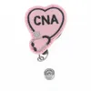 Pins, broscher rosa hjärta form RN Badge Reel Retractable Felt CNA Stetoskop Exihibiton ID Namn Korthållare Presenter