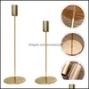 D￩cor Home Garden Portavelas 2 piezas Candelabro de metal simple Adorno Luz Decoración de arte del hierro de lujo (dorado) Entrega directa 2021 Vmq0F