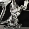 8 tum Transparent Tjockglas Bongs Rökning Rör Special Typ Recycler Glasolja DAB Rigar Percolator Vattenrör Kvinna Joint med 14mm Clear Bowl Tillbehör Present