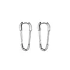 925 Sterling Silver Paper Clip Shaped Earrings for Women Men Hot Fishion Gold Silver Color Creativity Jewelry S-E1436