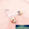 Tube de brillance à lèvres vides rond Bouteille rechargeable en plastique Contenants cosmétiques en plastique Clear emballage Bouteilles Gold Cap 30pcs / Lot