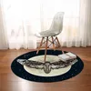 BeddingOutlet Death Moth Area Rug Gothic Skull Round Floor Mat Butterfly Moon Living Room Carpet Bathroom Kitchen Rug Doormat 211204