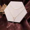 EN Fashion Long For Women Boho Multilayered Pearl Pendant Necklace 2021 Trend Choker Sweater Chain Jewelry