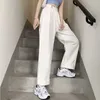 High Waist Loose Korean Jeans For Women Straight Pants Mom Jeans White Boyfriend Female Wide-leg Streetwear Spring Trousers 210730