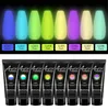 Glow In The Dark Luminous Poly Nails Gel Jelly Builder Poly Polish Soak Off UV Finger Extension Gel Polish Manucure Gel 6pcs