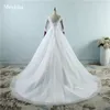 ZJ9091 Abito da sposa sexy in pizzo cinese con scollo a cuore e abito da sposa con strascico Alta qualità Taglie forti 16 18 20 22 24 26339e