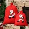 Decorazioni Festive Party Home Garden Supplies Dstring Christmas Bag Red Xmas Toy Tree Stocking Pupazzo di neve Fiocco di neve Candy Gift Holders Dda61