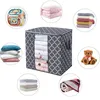 Förvaringspåsar Non Woven Folding Bag Portable Quilt Blankets Dirty Organizer Clear Window Clothes Pillow Zipper Pouch Hemtillbehör