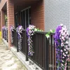 Dekoratif çiçek çelenkleri menekşe yapay çiçek dekor simülasyonu düğün duvar asılı sepet asma orkide ipek rattan açık dekoratio