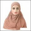 Hijab Sciarpe Avvolge Cappelli, Guanti Moda Aessories Annunci o Ragazze Grandi Taglia Media 70 * 60 Cm Prega Hijab Sciarpa Musulmana Donna Foulard Islamico