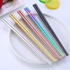 Banhado ouro brilhante chopsticks aço inoxidável 7 cores restaurante antiderrapante pauzinhos durável cozinha mesa colorida bh5024 tyj