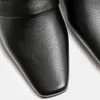 Bayan Hakiki Deri Yavru Topuk Psquare Toe Slip-On Pompaları Zarif Bayanlar Yumuşak Rahat OL Stil Abiye Ayakkabı 34-42