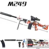 M249 Pistola giocattolo ad acqua Proiettile Pistola elettrica per gel ad acqua Modello di lancio militare Puntelli colorati per giochi all'aperto Pistola per paintball giocattolo per ragazzi