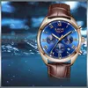 Zegarek na rękę 2022LIGE MENS Watche Top Waterproof 24 -Hour Date Clock zegar samca skórzana zegarek
