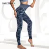 Camouflage Camo Seamless Yoga Byxor Tryck upp Leggings för Kvinnor Fitness Legging High Waist Sports Tight Workout Leggins Outfit