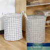 Cotton Linen Dirty Laundry Basket Foldable Round Waterproof Organizer Bucket Clothing Children Toy Large Capacity Storage Home Factory price expert design