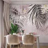 Anpassad väggmålning Bakgrund 3D Nordic Ins Tropical Plant Bananblad Retro Palm Träd Konst Bakgrund Living Room TV Papel de Parede 3 D