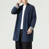Hommes Trench-Coats Plus La Taille 5XL Vêtements De Style Chinois Tang Costume Long Hanfu 2022 Manteau Ancien National Robes Robe Hommes Coupe-Vent Viol22
