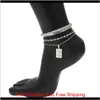 Mode 4pcs / Set Bracelet de cheville pour femmes Accessoires de pied Summer Beach Sandales aux pieds nus Bracelet Cheville sur T QylhwE nouveau dhbest