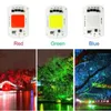 Coloré LED COB puce 20W 30W 50W Smart IC perles lumineuses 220V 240V LED projecteur projecteur rouge bleu vert lumières puces 10 Pcs/lot