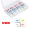 120Pcs set Solder Seal Wire Connectors Heat Shrink Butt Connector Waterproof and Insulated Electrical Wire Terminals Butt Splice 323y