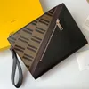 Clutch Bag Flat Pouch Wallet Women Men Handbag Purse Genuine Leather Fashion Letter Zipper Closure Hand Bags Card Holder 5A Qualit291c