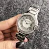 Moda Marca Mulheres Lady Girl Cristal Numerais Dial Dial Band Steel Band Quartz Wrist Watch CA07