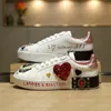 Erkek portofino saranyum yama spor ayakkabı tasarımcısı beyaz ayakkabılar İtalya Üçlü deri portofino baskılı spor ayakkabı Kralı aşk çiçek elmas platform kadınlar rahat ayakkabı