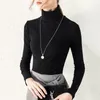 BornLadies New Autumn Winter Long Sleeve Warm Elastic Bottoming Top Pullover Basic Daily Turtleneck Soft Fit Tops Women 210311