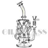 Recycler Bohrinsel Vortex Glas Bong Wachs Kräuter Tabak Wasserpfeife Heady Klein Bongs Dab Rigs Pfeifen Schüssel Quarz Banger Perc Bubbler Cyclone Shisha