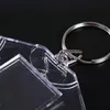 Clear Acrylic Plastic Blank Keyrings Insert Passport Photo Frame Keychain Picture Frame Keyrings Party Gift LLE11676