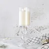 1pc 3.46 / 4.52 / 5.51 i glasstakehållare för 3 \ "Pillar Candle och 3/4 \" Taper Candle Wedding Decoration Candlestick 240c3