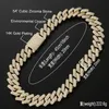 20 mm Diamond Miami Prong Cuban Link Choker Naszyjnik Bracelety 14K biały złoto lodowata lodowa biżuteria z cyrkonią 7 cali 24 cala C7621300