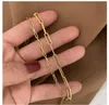 Łańcuchy sprzedają owalny prostokąt ze stali nierdzewnej Dainty spinacz do papieru Link Chain naszyjnik dla dziewczyn Design pozłacane kobiety Choker