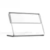 Advertising Display Clear Acrylic Plastic Sign Paper Label Card Price Tag Holder L Shaped Stand Horizontal on Table Larger Size T1.2mm 50pcs