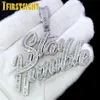 Iced Out Bling Full CZ Zircon CZ Lettre Stay Humble Pendentif Collier Or Argent Couleur Lettres Charme Hommes Mode Hiphop Bijoux 220212