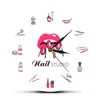 Nagellacksflaskor och tillbehör Dekorativ väggklocka Skönhetssalong Nail Studio Tools Cosmetology Clock Wall Watch Timepieces 210310