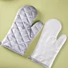 Sublimation Oven Glove Set Canvas Microwave White Blank DIY Kitchen tool anti-scald Heat insulation tranfer printing RRB13044