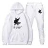 New Men Hoodies Suit Lil Peep Tracksuit Sweatshirt Suit Fleece Hoodie+Sweat pants Jogging Homme Pullover Sportwear Suit Male X0610