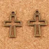 Legering ihåliga kors berlocker Hängen Silver/Guld/Vapen Svart 17x10,5 mm 4 färger L422 Religiösa smyckesfynd Komponenter 360 st/lot