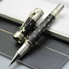 Gravel Elizabeth Black and Golden Silver Limited Edition Roller Ball Pen Fountain Pen with Diamond Inlay Cap Business Office Supp2526