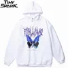 Мужчины хип-хоп толстовка толстовки бабочка уличная одежда Harajuku Hoodie Pullover негабаритный 2021 осенний хлопок капюшон Hiphop Foldy Y0809