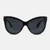 Femmes Vintage Casual Trend Tendance Cadre Cadre Cadre Sunglasses de protection UV - Noir