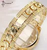 Relógios do Hip Hop Gold Luxury Menores de luxo gelo Data de quartzo com jóias de shornones da Micropave CZ exclusivas para unisex301V