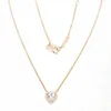 Autentyczne Rose Heart Collier Naszyjniki Łańcuch Fit dla Moda Kobiety Biżuteria Zestaw 388425C01 H9
