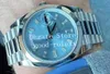 Horloges Heren Blauw Rechthoek Kristal Diamanten Wijzerplaat BP Fabriek Automatisch 2813 Azië Herenhorloge Tijd Dag Datum 228239 BpF 228206 Horloges