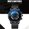 Polshorloges 2021 Man Kijk Geneva Black Steel Mesh Band Kalender Quartz Men Sports Watches Reloj Hombre Relogio Masculino1132202