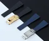 İZLE BANTLAR 22mm Renkli Kavisli Uç Silikon Kauçuk İzleme Bandı Strap D-Blue 126660 Bilezik Bant Araçları241N